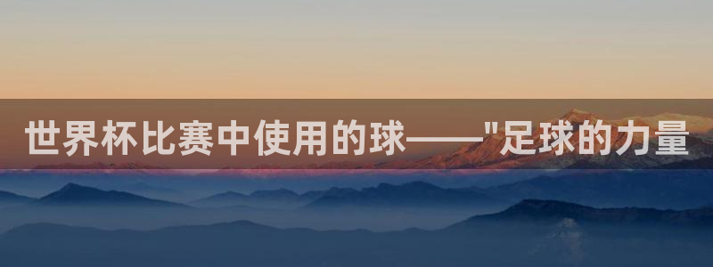 世界杯决赛预测:世界杯比赛中使用的球——\